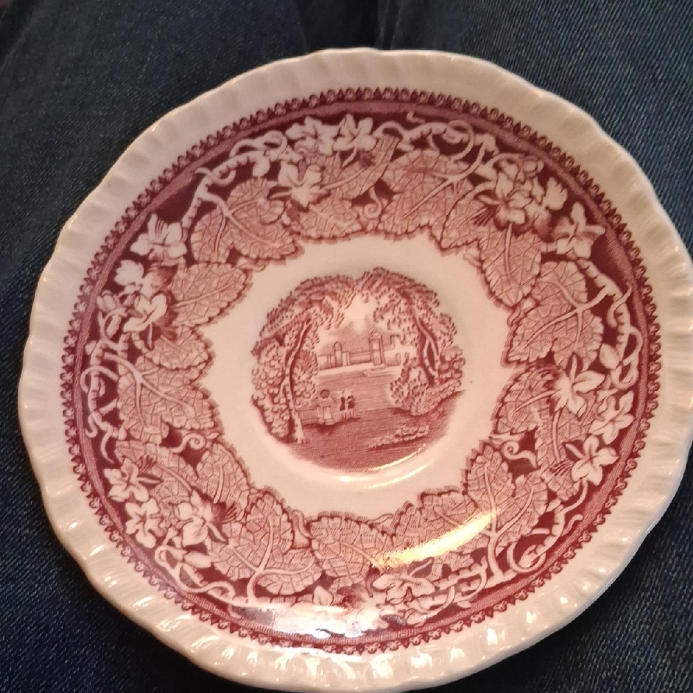 Mason Burgundy and Cream Decorative Plate